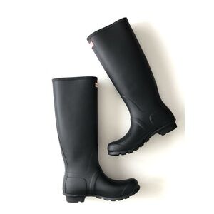 HUNTER Original Tall Wellington Rain Boot Size 7 Matte Black $180.00